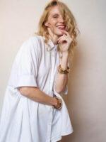 Emily van den Bergh: Super coole oversized Bluse in weiß und peach-nude 4890-156910 – Bild 3