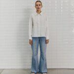 WithBlack: Schöne Hemdbluse "REBECCA" in reinweiß