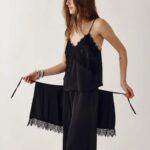 NOELLA: Satinhose "MAYLIE" in black