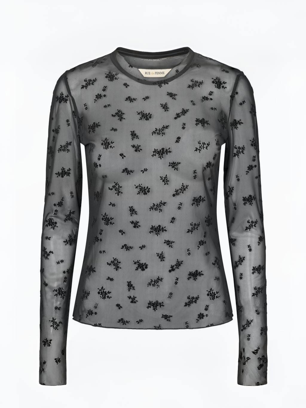 RDF1042_20_1 RUE DE FEMME: Feminines Mesh Shirt "ROSE" in 2 Farben – Bild 1