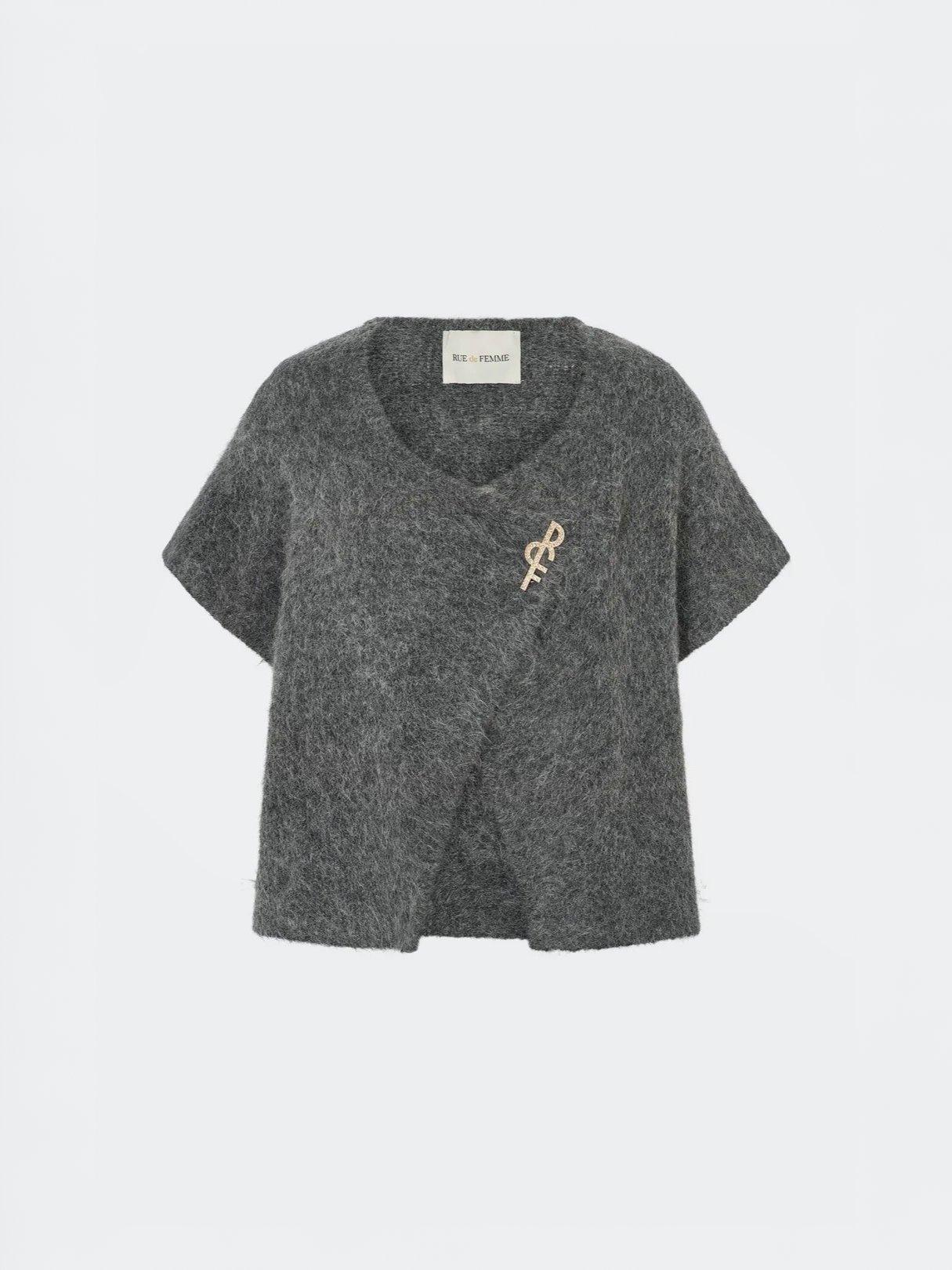 RDFYana_strik_vest-KNITWEAR-RDF1069-431_Dark_Rock-4 RUE DE FEMME: Ausgefallene Strick Weste "YANA" in edlem dunkelgrau – Bild 1