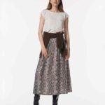 Japan TKY: Ausgefallener Rock mit breitem Bund "BAKANA"" in snake print