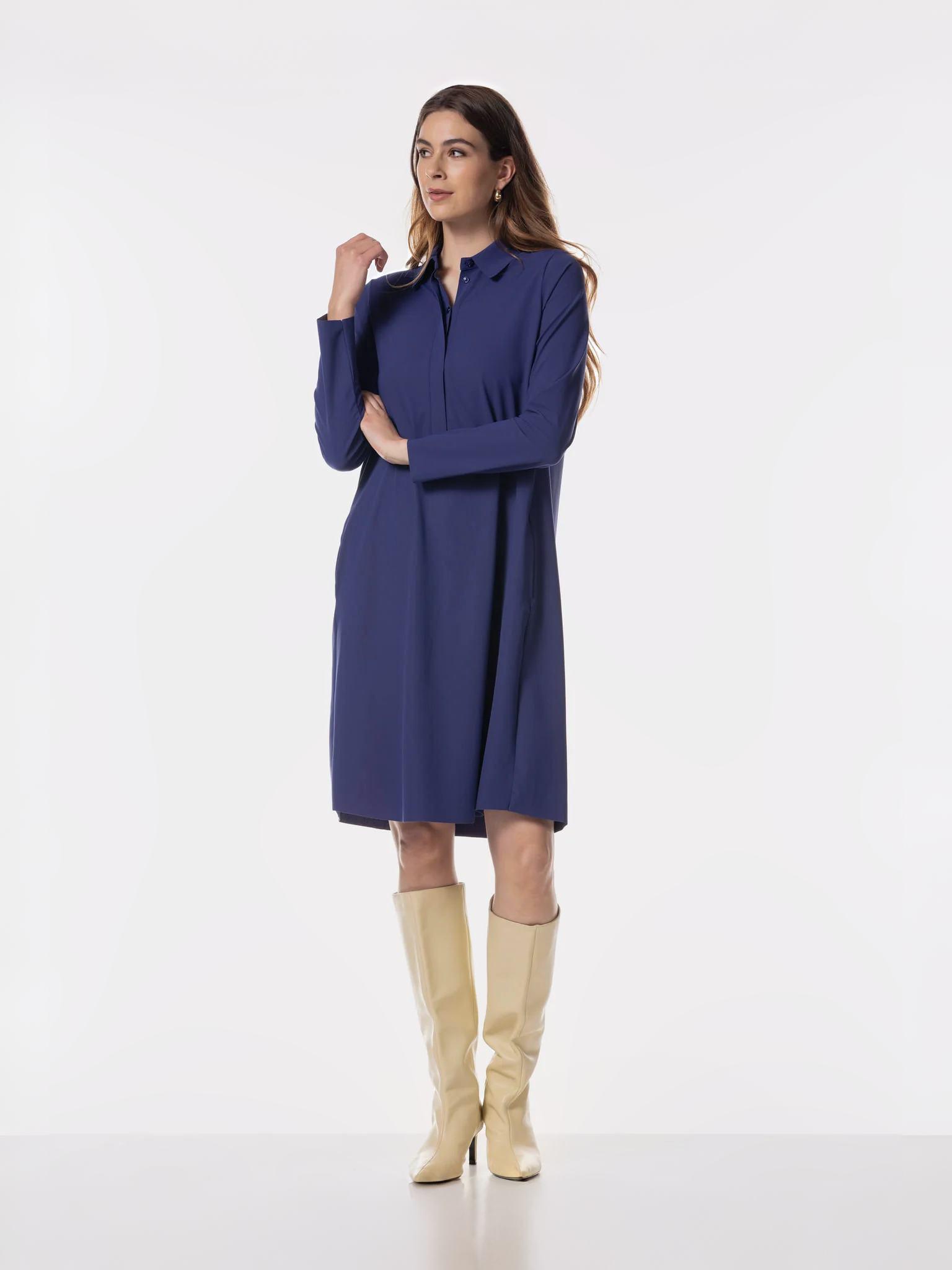 Dress-recycled-regular-travel-Riku-Sparkling-Grape-Japantky-2 Japan TKY: Tolles Kleid "RIKU"" in black-blue – Bild 1