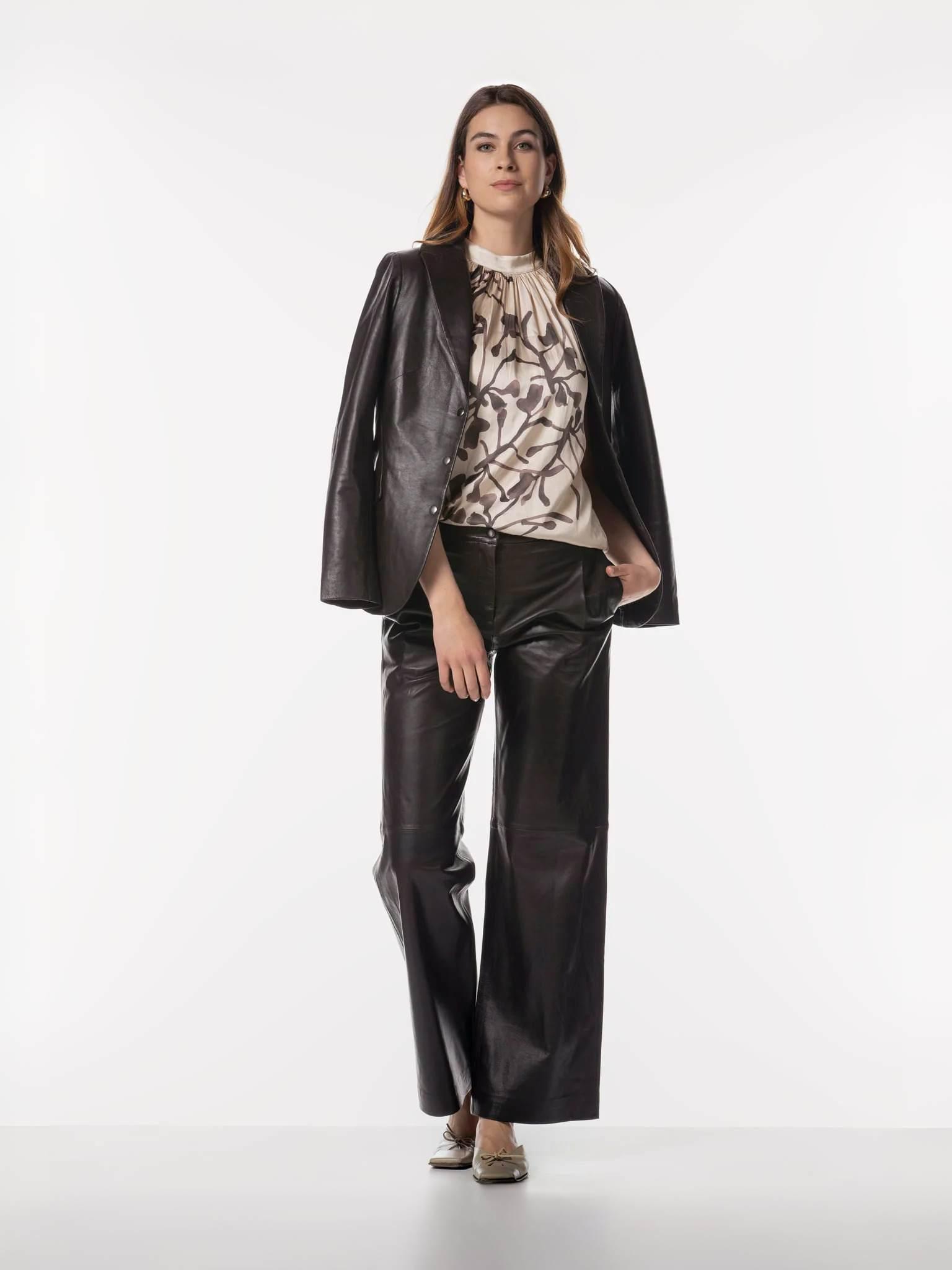 pants-lambleather-Celyna-brown-JapanTKY-4_full Japan TKY: Edle Lammleder Hose "CELYNA"" in brown – Bild 1